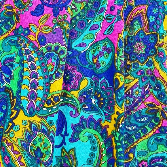 Vintage 70s Handmade Multicolored Paisley Maxi Skirt - Picture 5 of 5